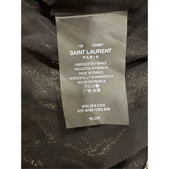 SAINT LAURENT WOMEN'S SILK LAME MINI DRESS IN GOLD SIZE 38 (6) $2995 - Picture 15 of 16